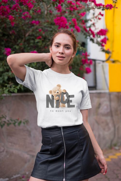 T-shirt oversize Nice to meet you Bear