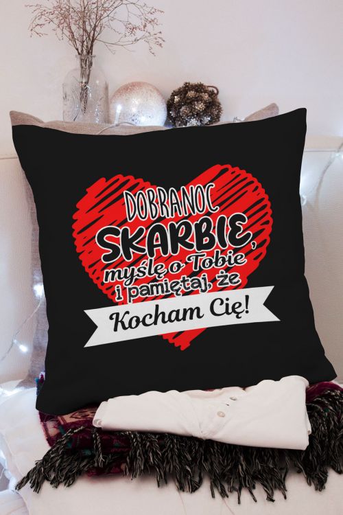 Poduszka Dobranoc Skarbie Kocham Cię