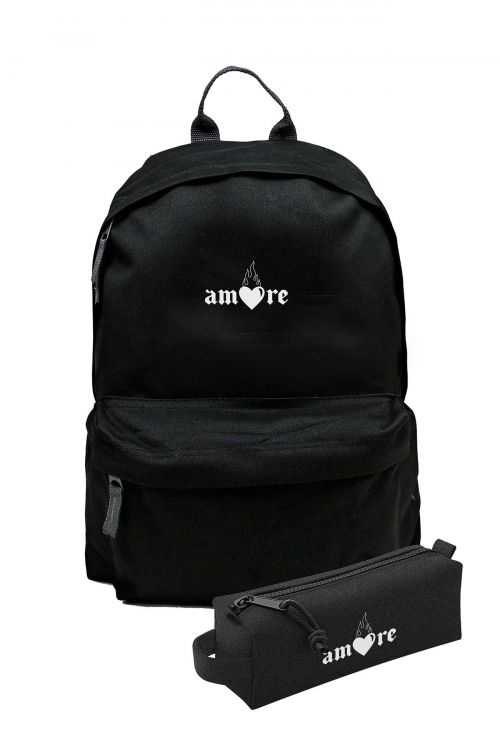 Zestaw Plecak Simple i piórnik Amore Fire