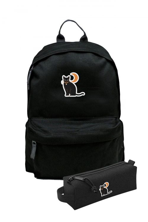 Zestaw Plecak Simple i piórnik Cat Moon