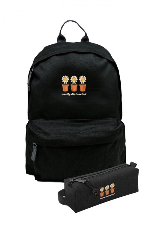 Zestaw Plecak Simple i piórnik Easily Distracted