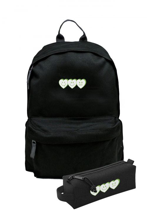 Zestaw Plecak Simple i piórnik Heart Faces