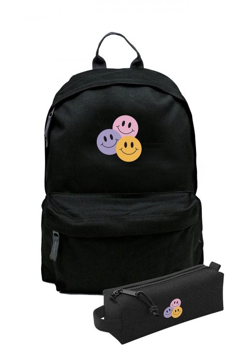 Zestaw Plecak Simple i piórnik Smiley Emoji