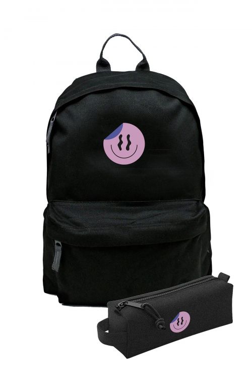 Zestaw Plecak Simple i piórnik Smiley Violet