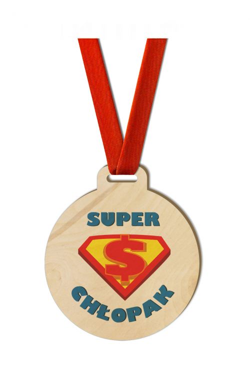 Medal Drewniany Super Chłopak