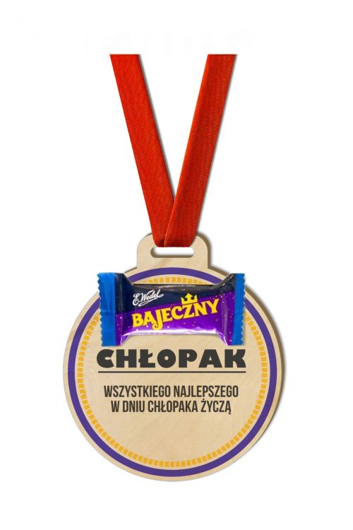Medal Drewniany Bajeczny Chłopak PERSONALIZACJA