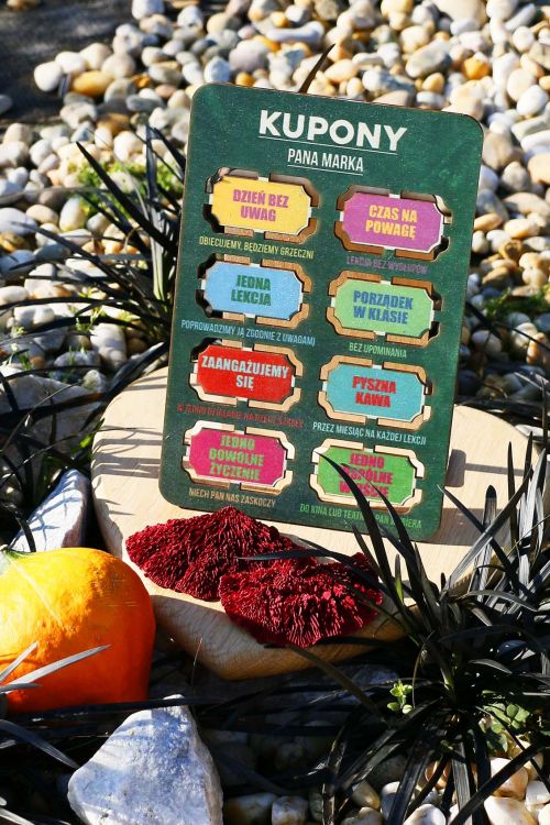 Drewniana Tabliczka z Kuponami dla Nauczyciela PERSONALIZACJA