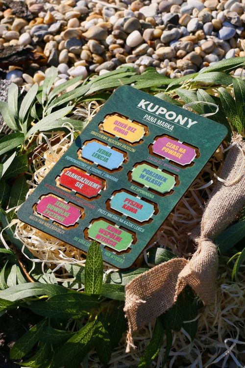 Drewniana Tabliczka z Kuponami dla Nauczycielki PERSONALIZACJA