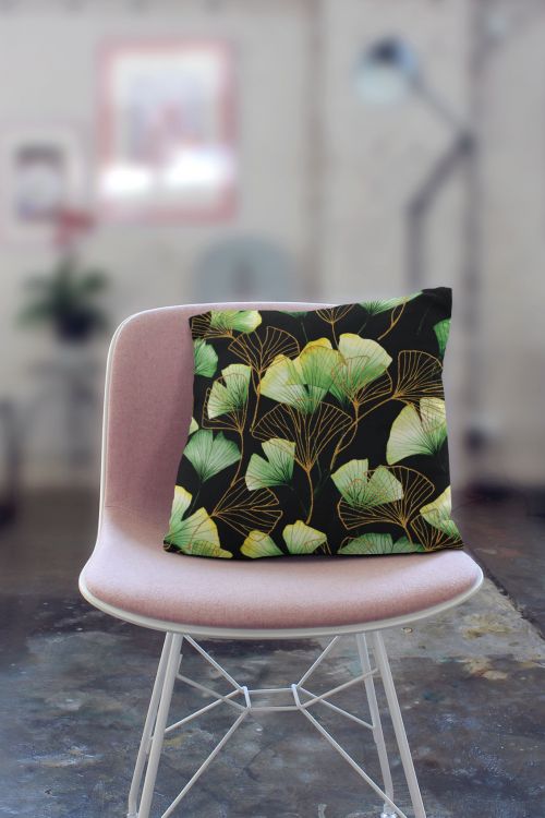 Poduszka Green Ginko Leaf