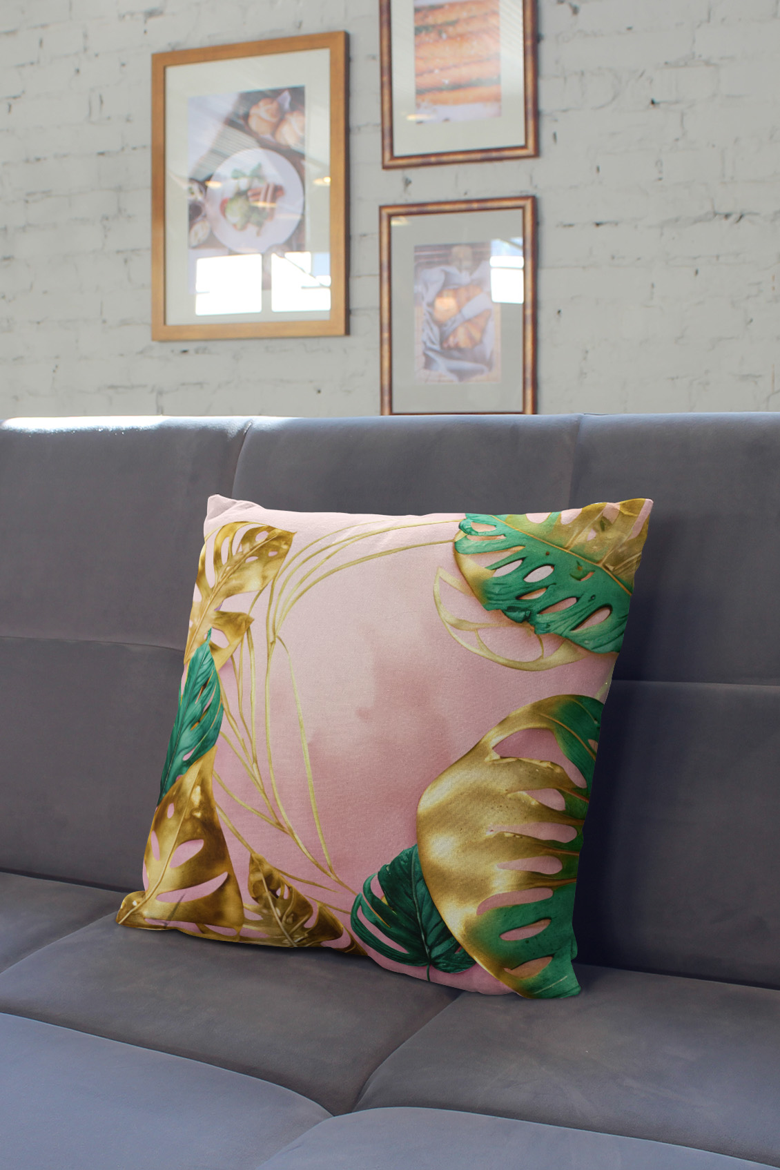 Poduszka Gold Monstera