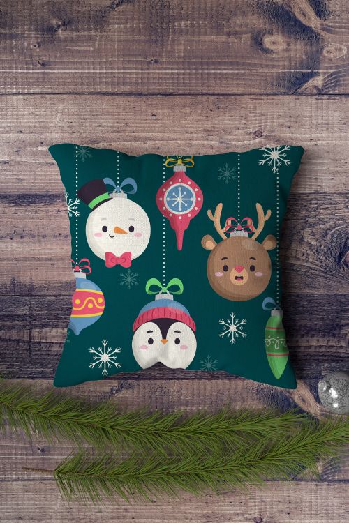 Poduszka Zimowe Bombki