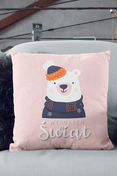 Poduszka Wesołych Świąt Miś