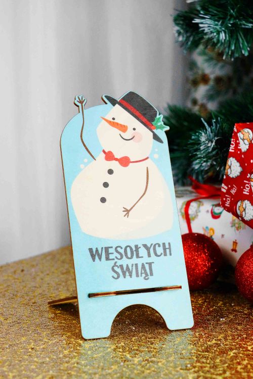 Podstawka pod Telefon Bałwanek Wesołych Świąt