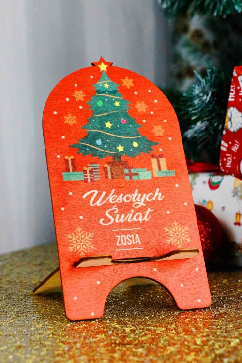 Podstawka pod Telefon Choinka Wesołych Świąt PERSONALIZACJA