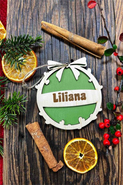 Zielona Zawieszka ze sklejki Personalizacja Serca