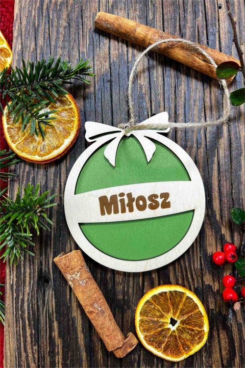 Zielona Zawieszka ze sklejki Personalizacja Basic