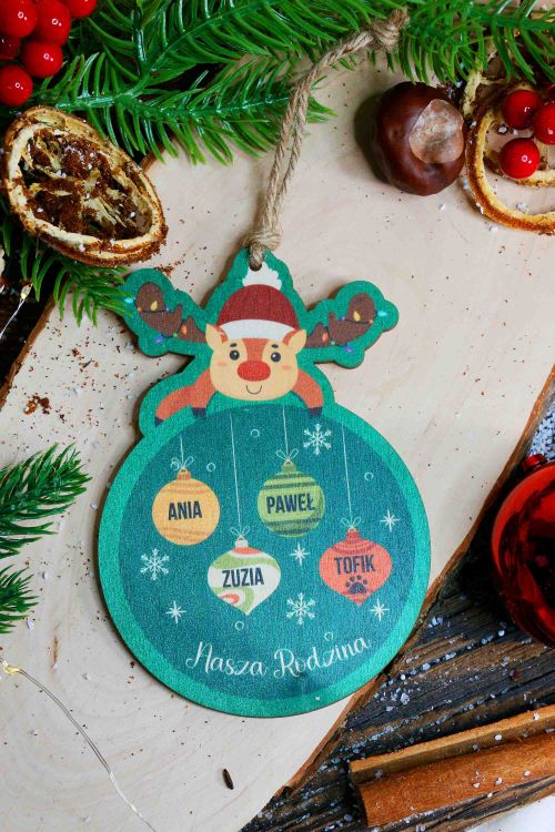 Zawieszka ze sklejki Nasza Rodzina 2+2 PERSONALIZACJA