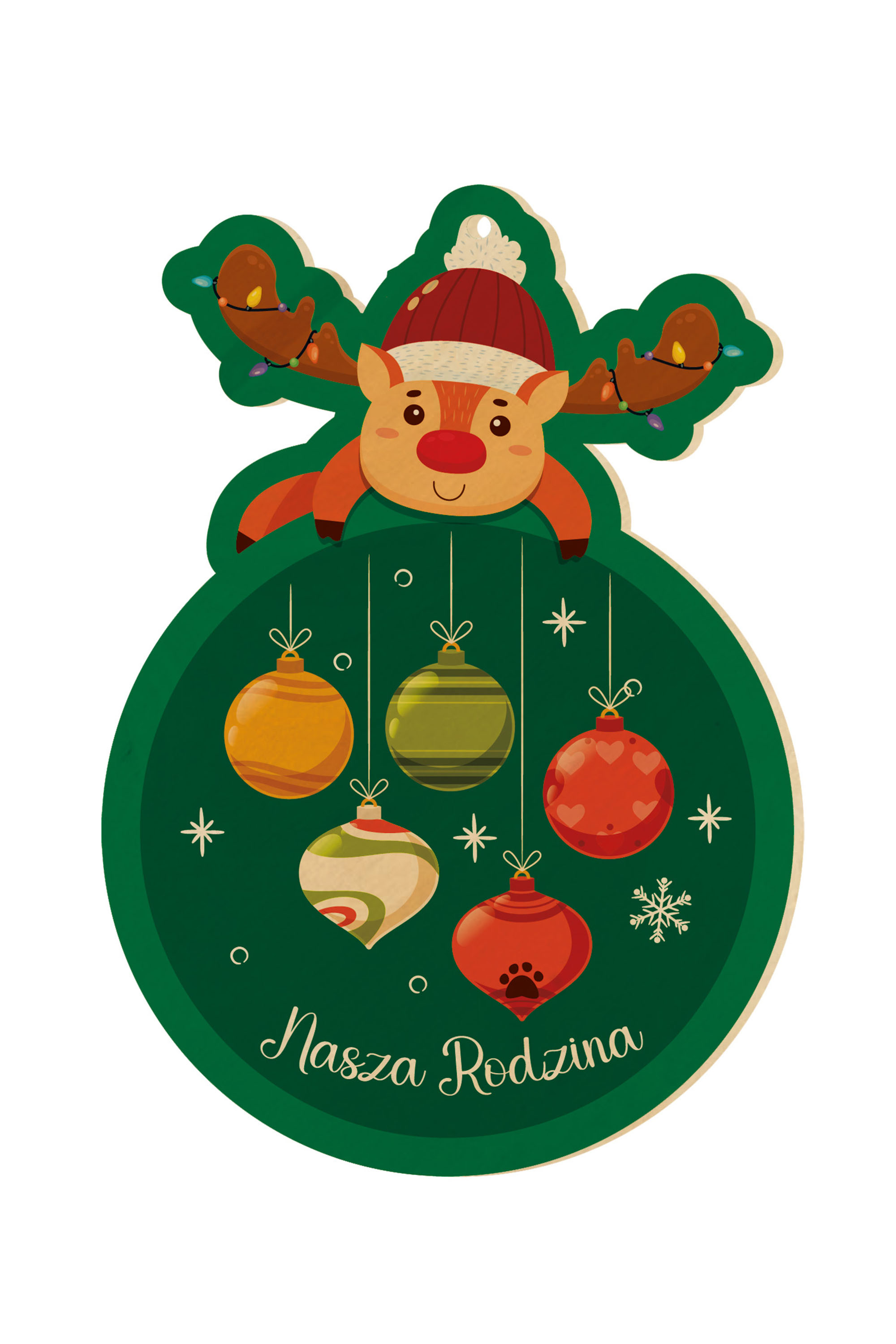 Zawieszka ze sklejki Nasza Rodzina 2+2+Pupil PERSONALIZACJA