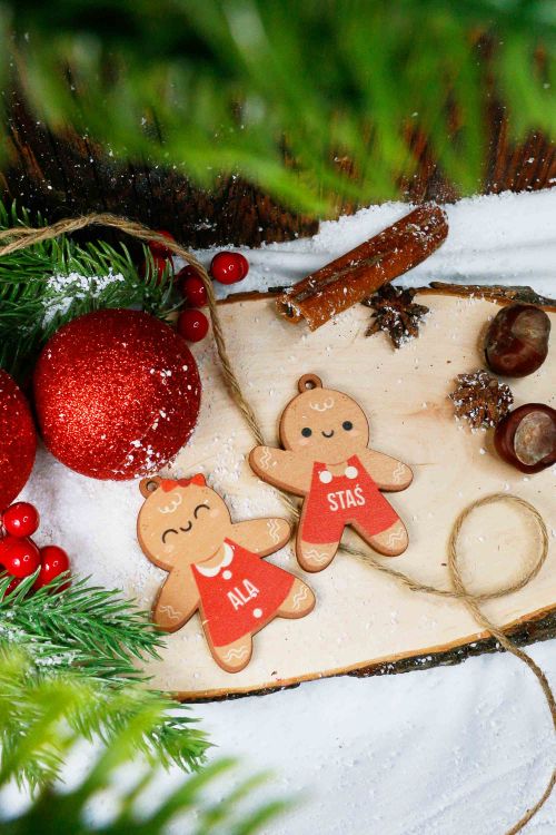 Zawieszki na Choinkę dla Par Pierniczki PERSONALIZACJA