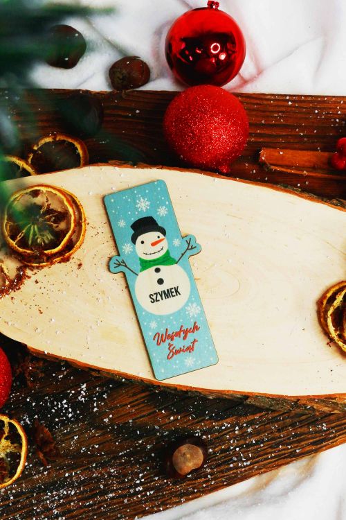 Zakładka do Książki Bałwanek Wesołych Świąt PERSONALIZACJA