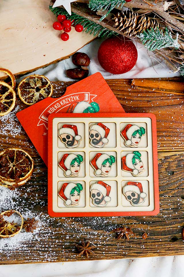 Gra Świąteczna Kółko Krzyżyk Mikołaj i Mikołajka PERSONALIZACJA