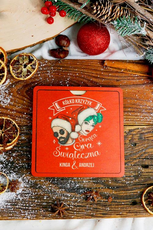 Gra Świąteczna Kółko Krzyżyk Mikołaj i Mikołajka PERSONALIZACJA
