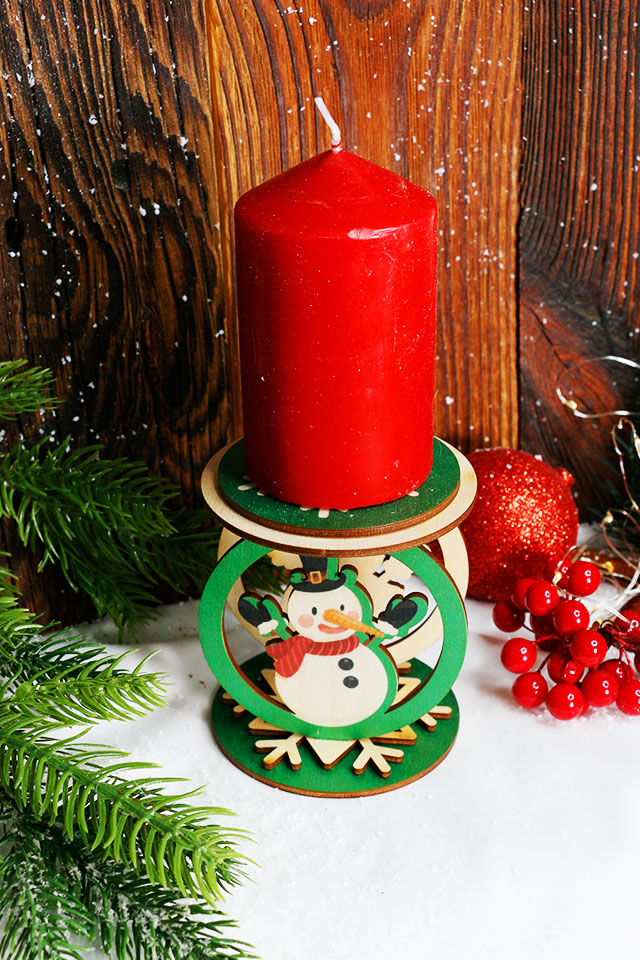 Świąteczny Świecznik Bałwanek