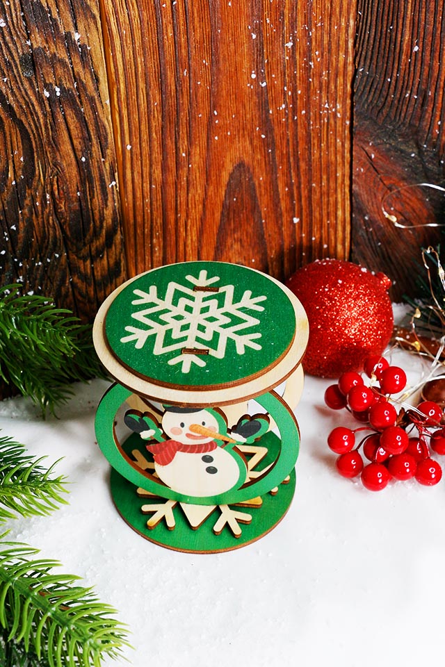 Świąteczny Świecznik Bałwanek