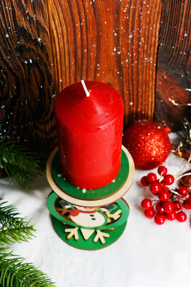Świąteczny Świecznik Bałwanek