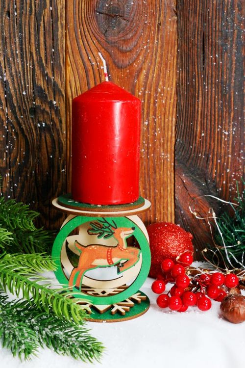 Świąteczny Świecznik Jelonek
