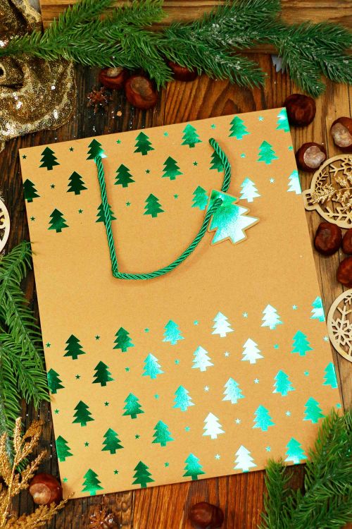 Torba prezentowa Zielone Choinki