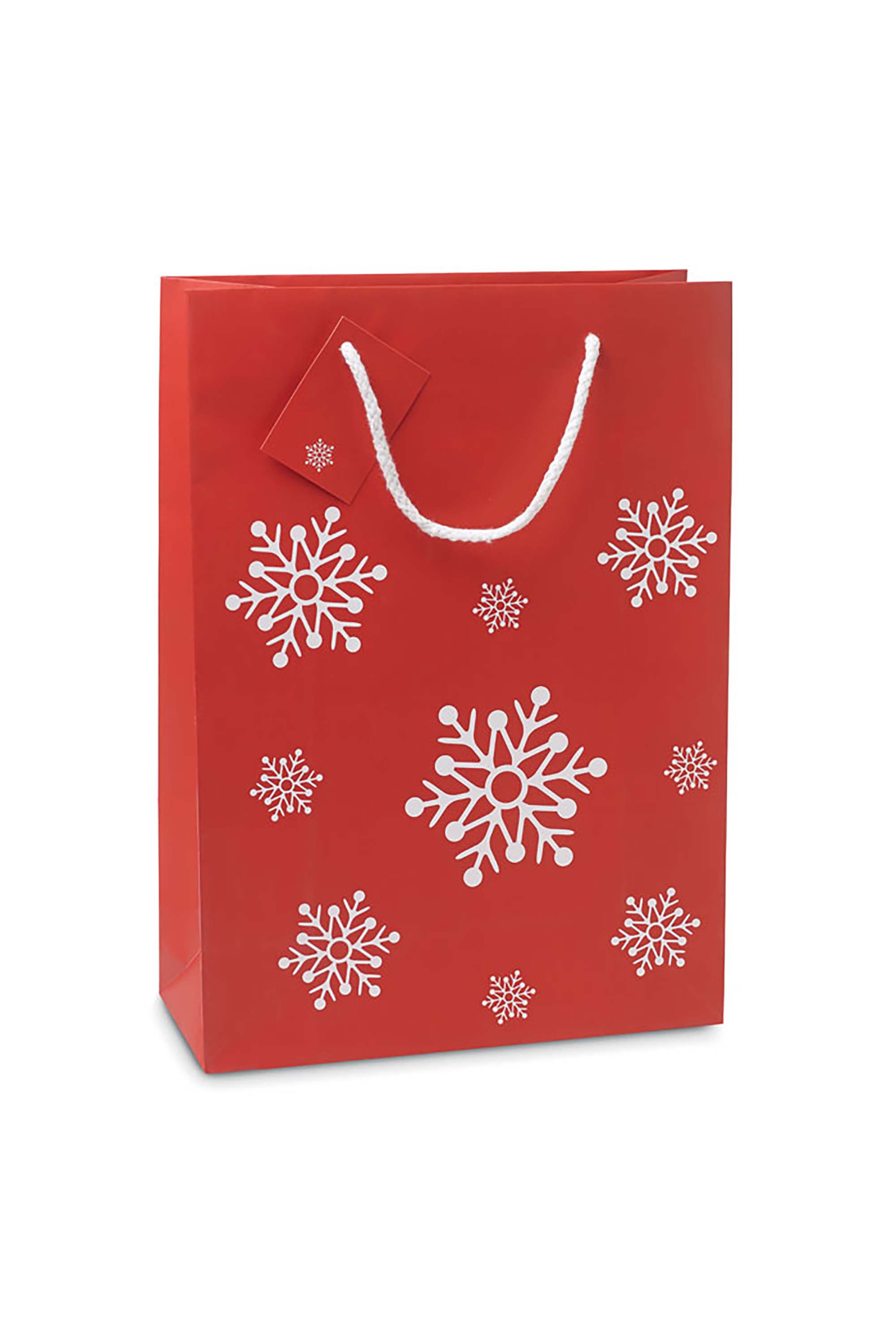 Czerwona Torba Prezentowa Śnieżynki
