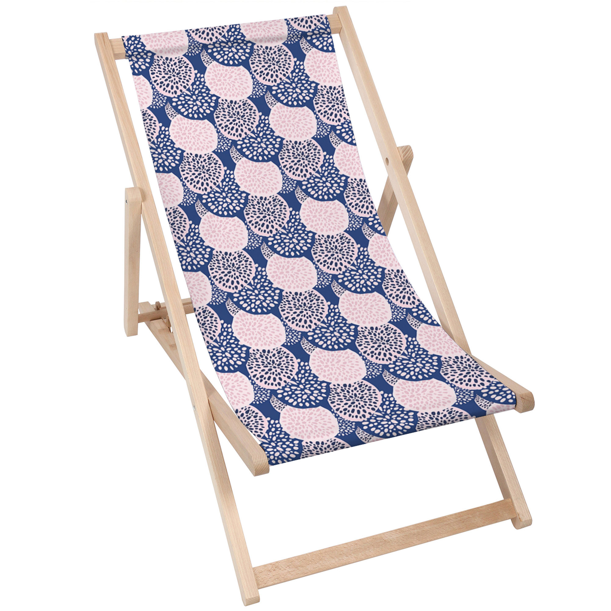 Leżak klasyczny Pink And Blue Geometric Ornamen