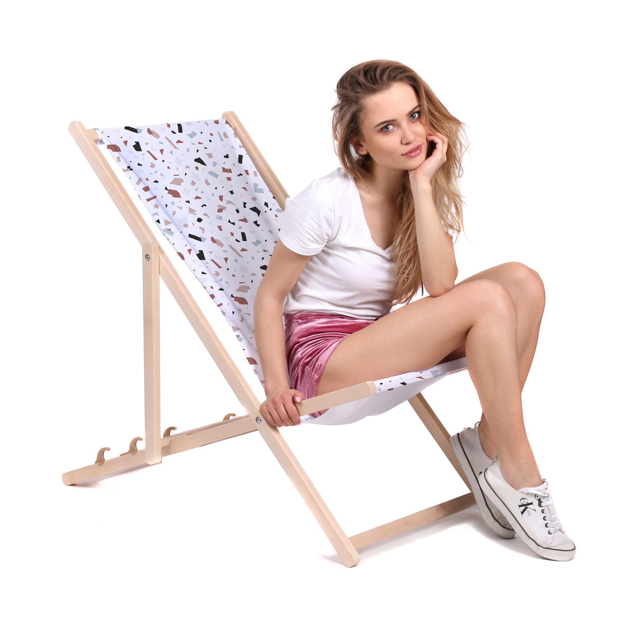 Leżak klasyczny Brown-Terrazzo