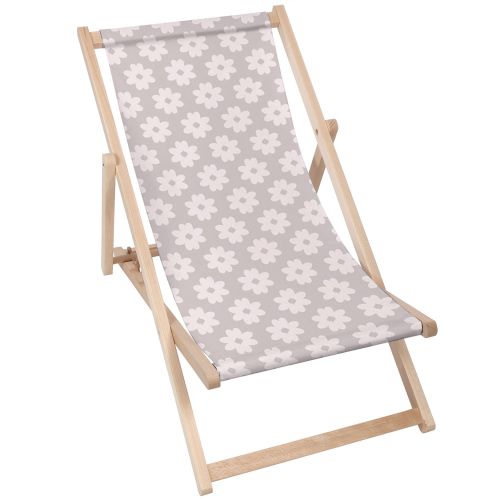 Leżak klasyczny Daisies on Grey