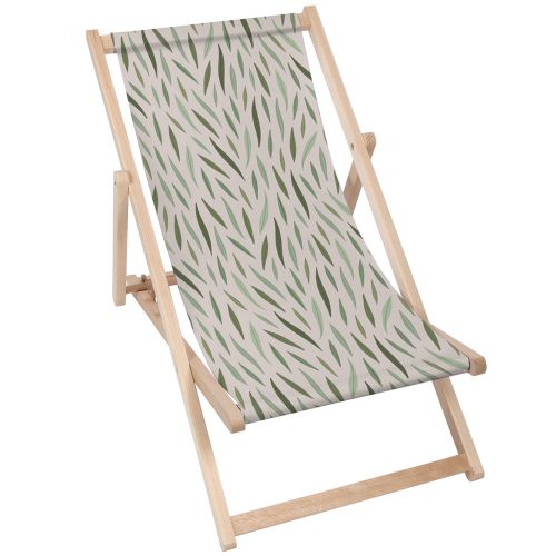 Leżak klasyczny Green Leaves Pattern