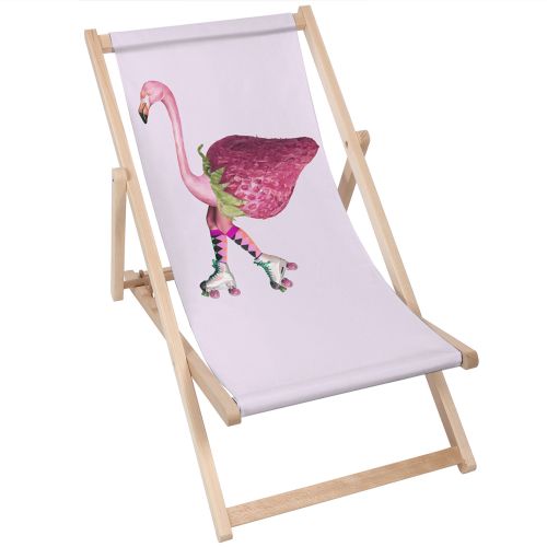 Leżak klasyczny Pink Flamingo With Strawberry