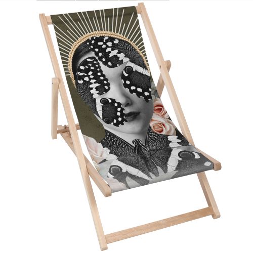 Leżak klasyczny Woman With Butterfly Face