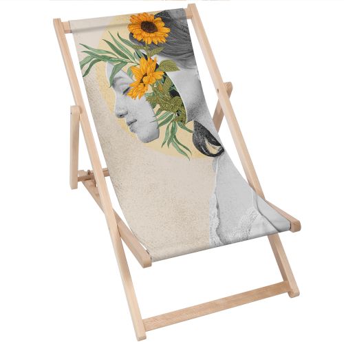 Leżak klasyczny Woman With Head in Flowers