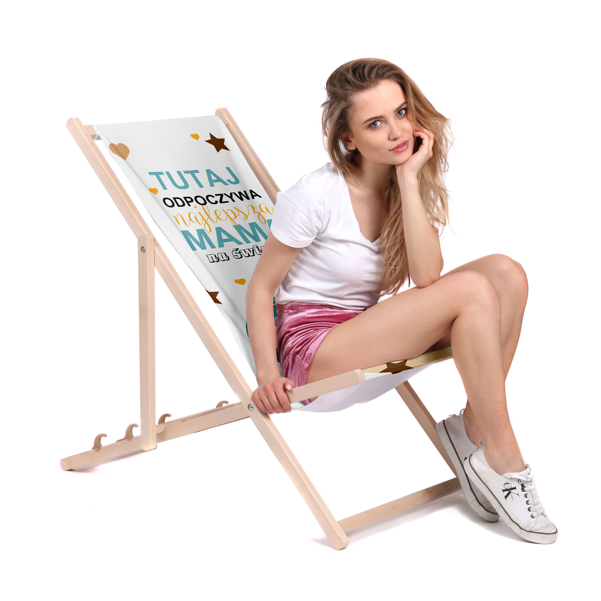 Leżak klasyczny Tutaj odpoczywa najlepsza mama na świecie