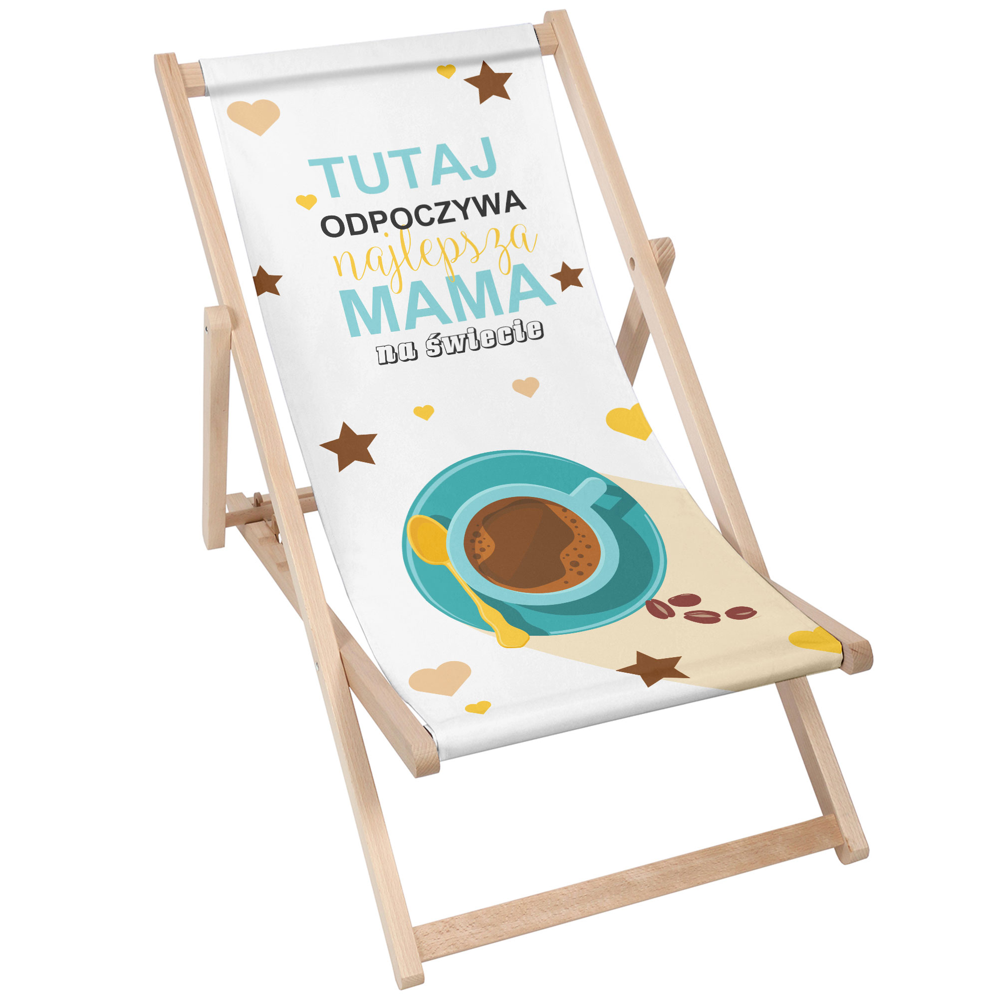 Leżak klasyczny Tutaj odpoczywa najlepsza mama na świecie