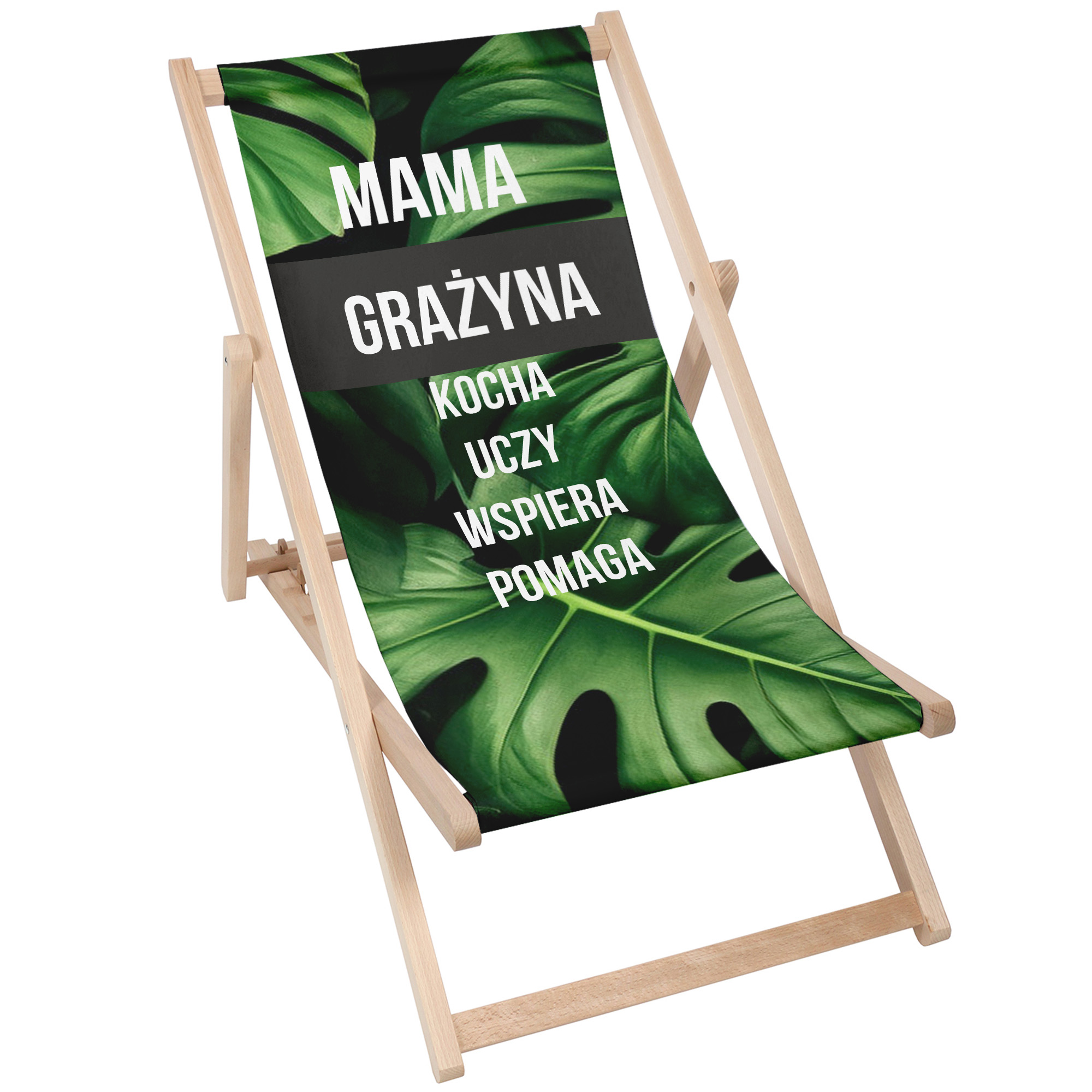 Leżak klasyczny Mama kocha uczy wspiera PERSONALIZACJA