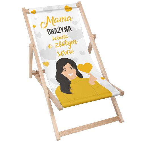 Leżak klasyczny Mama kobieta o złotym sercu PERSONALIZACJA