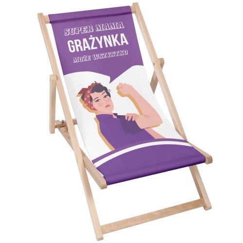 Leżak klasyczny Super Mama PERSONALIZACJA