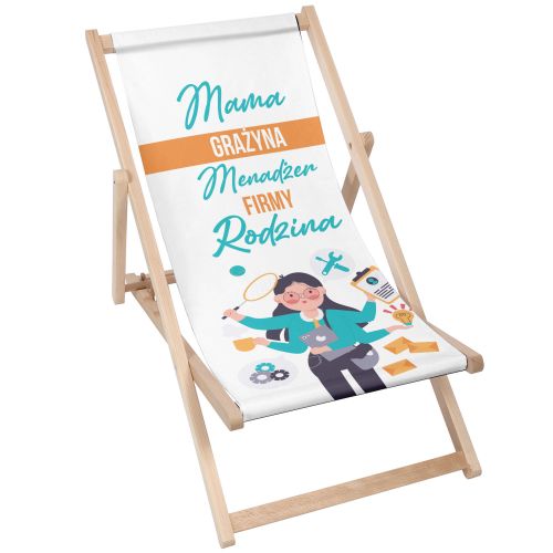Leżak klasyczny Mama Menadżer firmy Rodzina PERSONALIZACJA