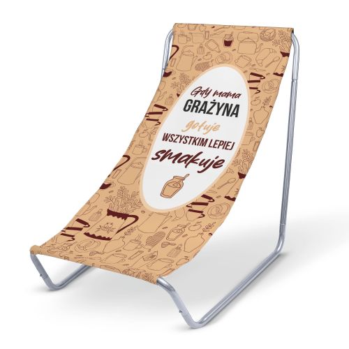 Leżak metalowy Gdy Mama gotuje wszystkim lepiej smakuje PERSONALIZACJA