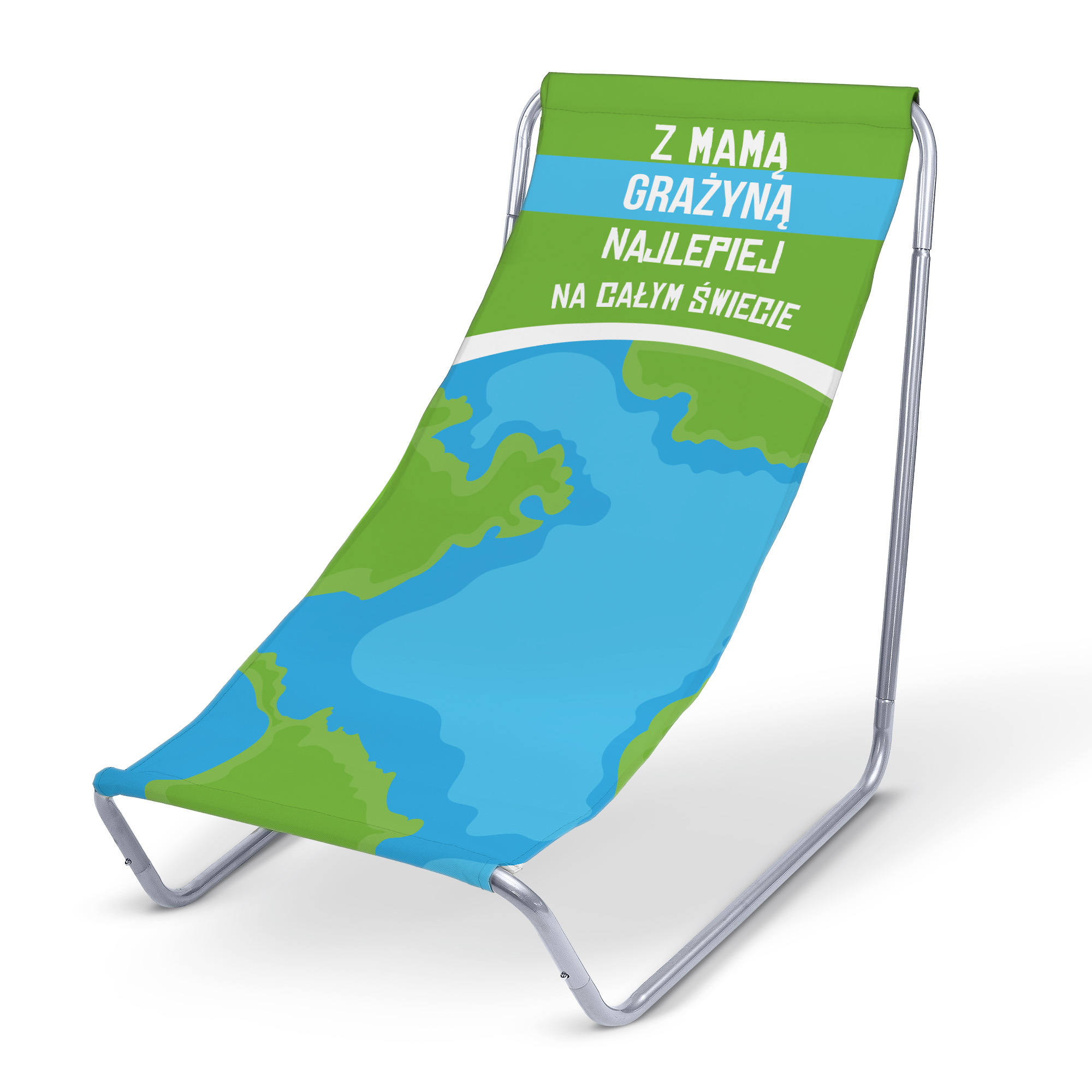 Leżak metalowy Z Mamą najlepiej PERSONALIZACJA
