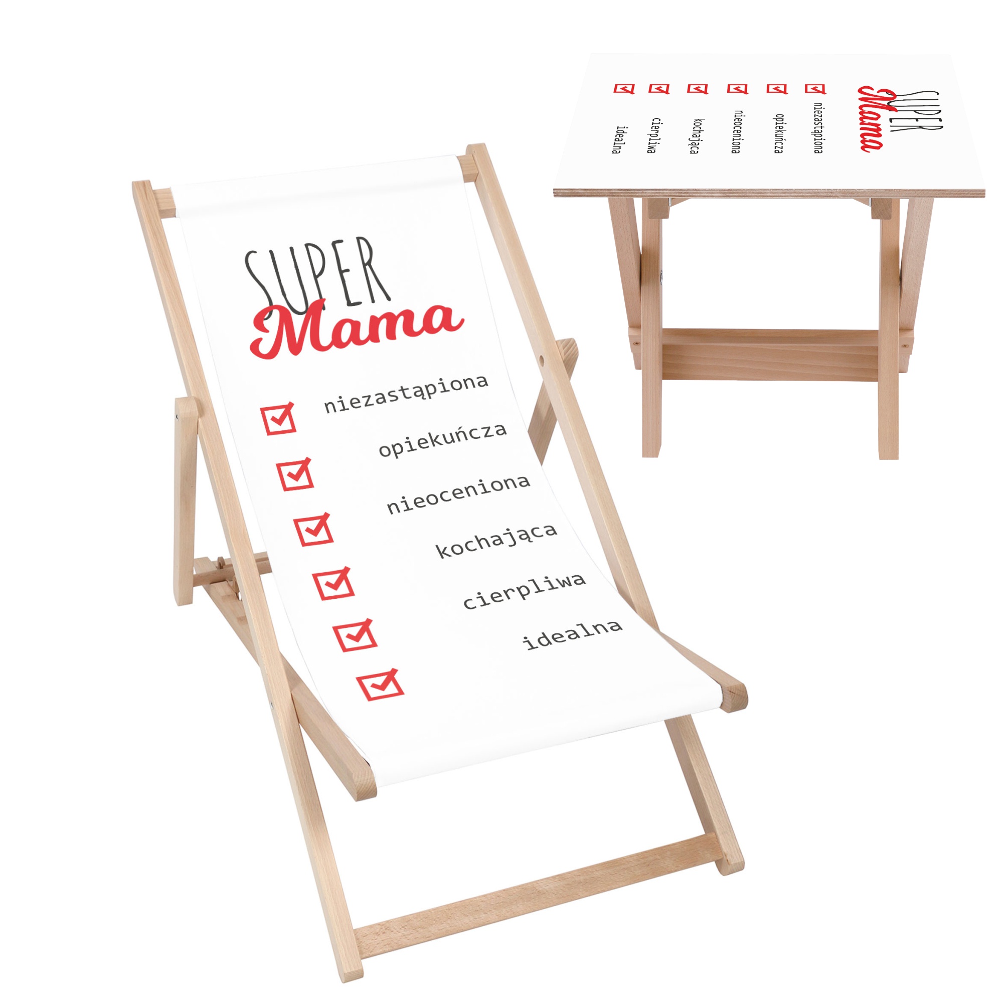 Zestaw Leżak i stolik Super Mama