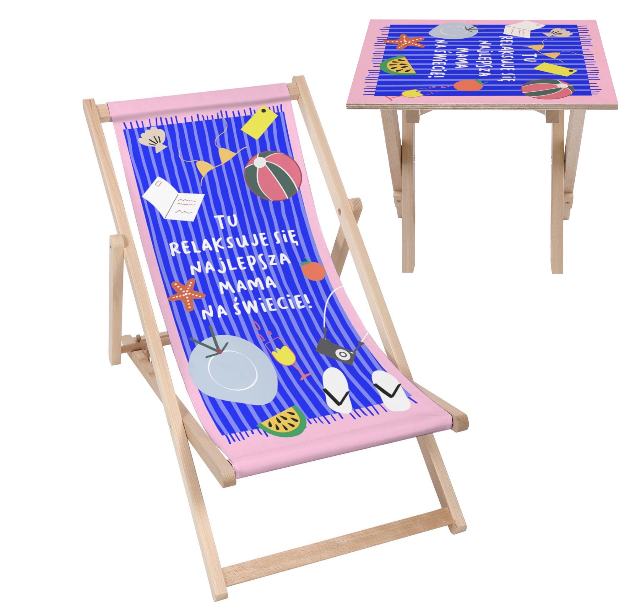 Zestaw Leżak i stolik Relaks Mamy