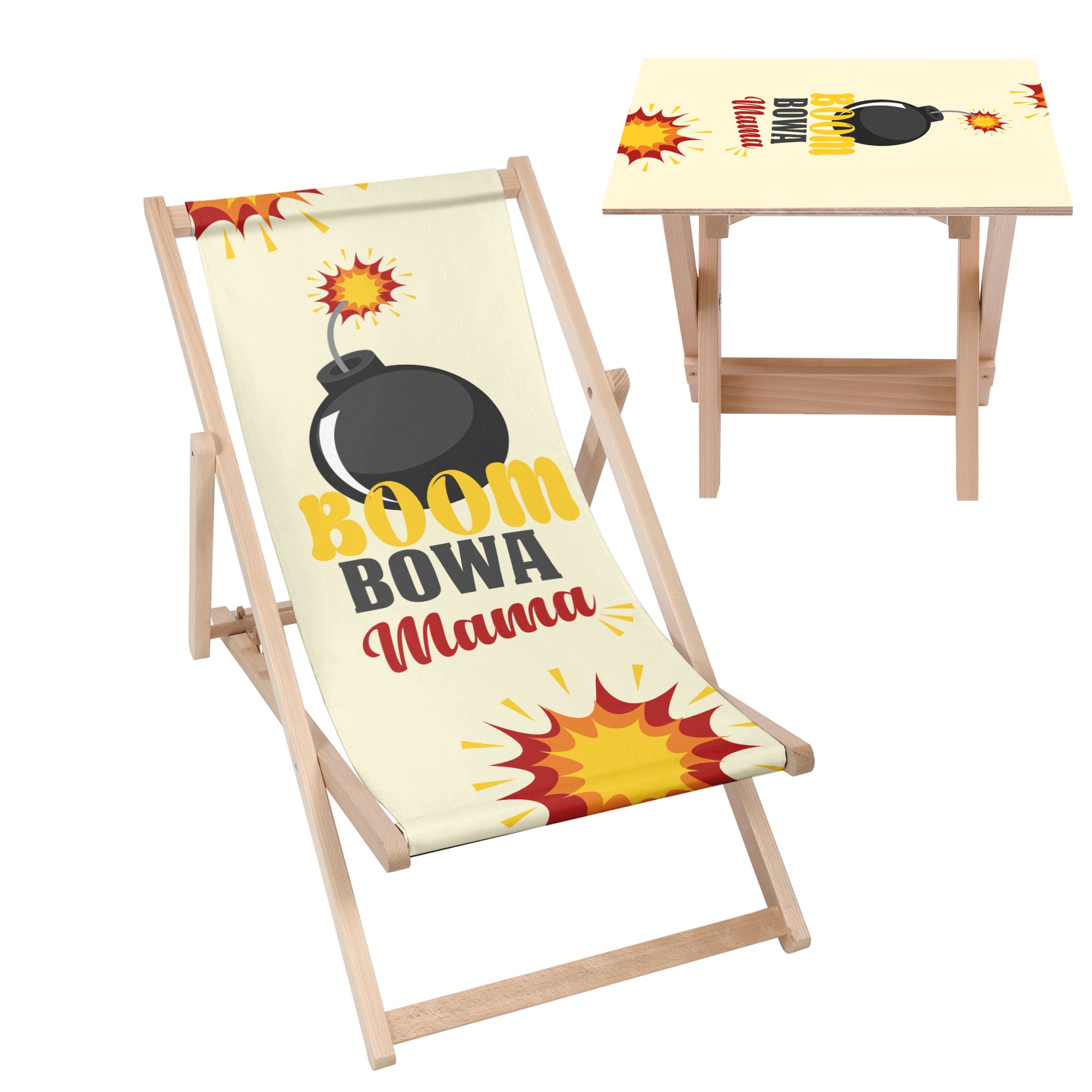 Zestaw Leżak i stolik Bombowa Mama